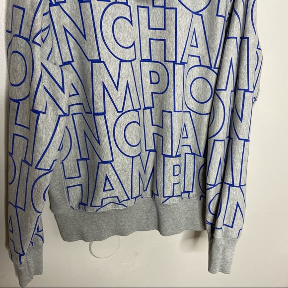 Champion Large Logo Gray Sweatshirt Large - Picture 7 of 9